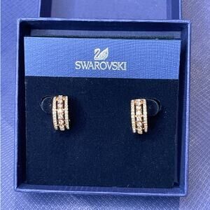 Swarovski Further Pierced Earrings Rose Gold